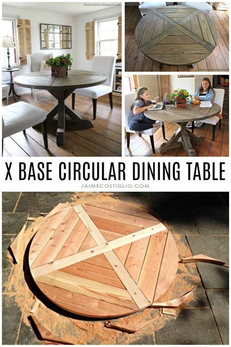 A Diy Tutorial To Build An X Base Dining Table With A Circular Top A