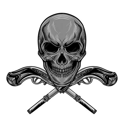 Skull And Guns Vector