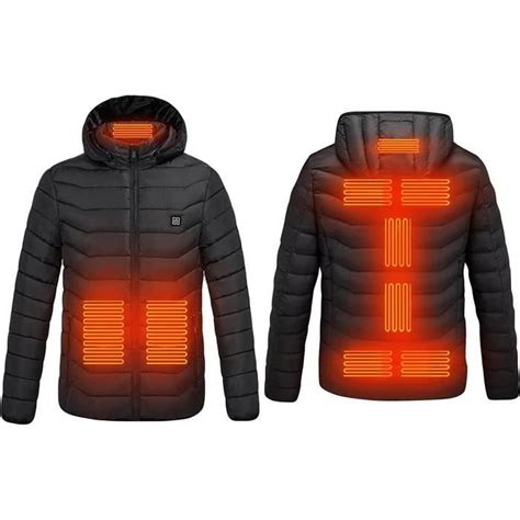 Veste Chauffante Homme Avec Batterie Doudoune Zippé Blouson Pluie