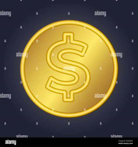 3d Gold Dollar Symbol Golden Coin Icon Money Design Currency Sign In