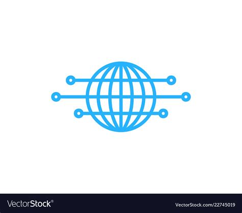 Digital globe logo icon design Royalty Free Vector Image