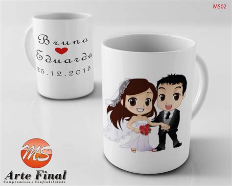 Caneca Personalizada Casamento Noivos No Elo Ms Arte Final B