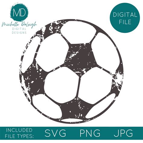 Distressed Soccer Ball Digital File Svg Soccer Ball Svg Cricut