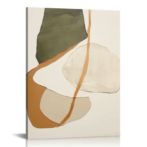 Comio Boho Canvas Wall Art Mid Century Modern Wall Art Abstract Shapes