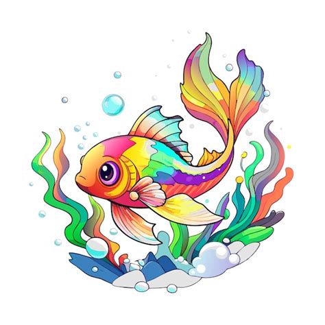 Premium Vector | Rainbow fish