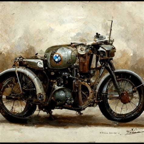 Motorcycle Bmw With Boxer Engine Vintage During Ww Midjourney Openart