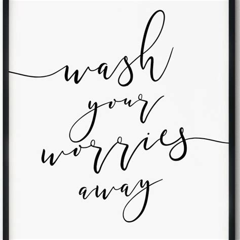 Wash Your Worries Away Printable Bathroom Printable Bathroom Etsy