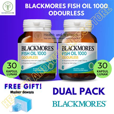 Jual Blackmores Fish Oil 1000 Mg Odourless 30 Kapsul Lunak Minyak Ikan