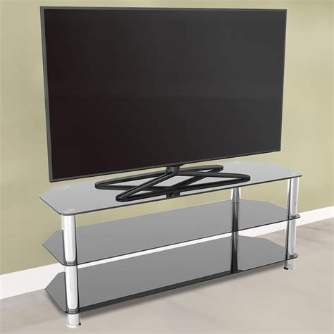 Avf Classic Black And Chrome Glass Corner Tv Unit Wilko