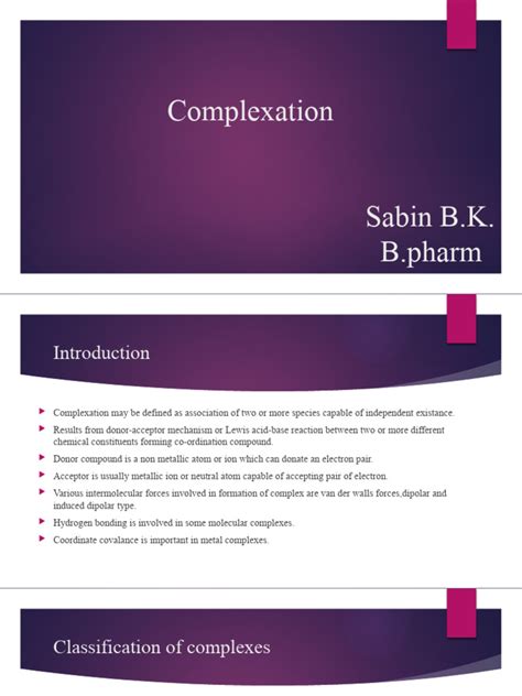 Complexation | PDF | Coordination Complex | Chemical Bond