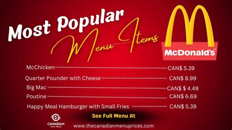 Mcdonald S Menu Prices In Canada 2025