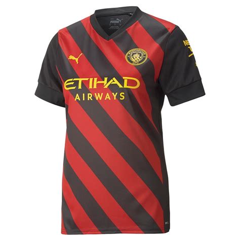 Buy Puma Womens Mcfc Manchester City Away Jersey Black Red