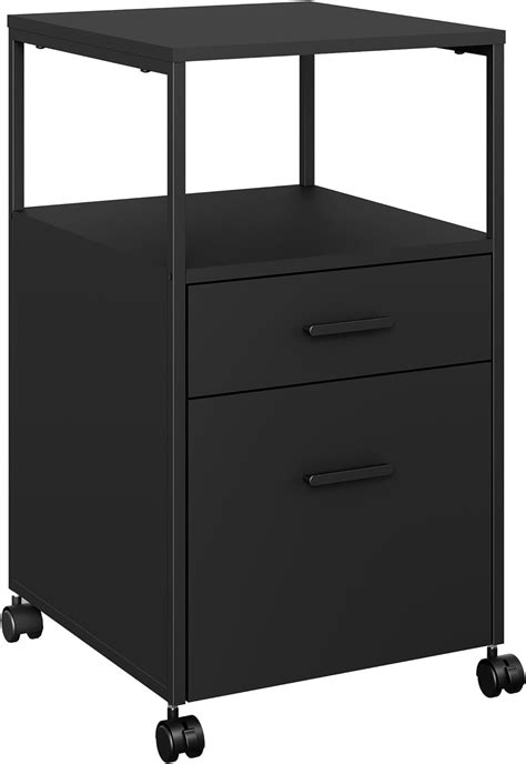 Panana Mobile File Cabinet 2 Drawer 1 Shelve Wooden Steel Frame