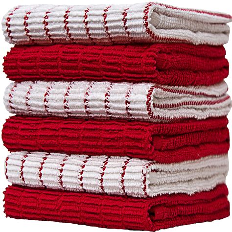 Premium Kitchen Towels 16”x 28” 6 Pack Large Cotton Kitchen Hand