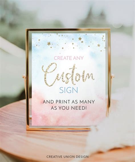 Editable Custom Sign Template Custom Gender Reveal Sign Etsy