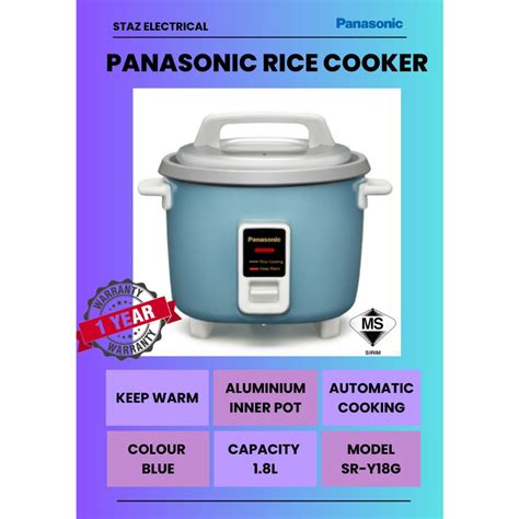 Panasonic Rice Cooker 1 8l Sr Y18g Shopee Malaysia