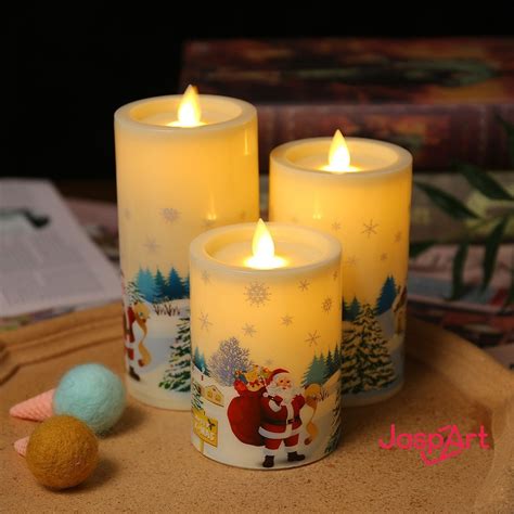 Jual Lilin Natal LED Motif Santa Lampu Lilin LED Sumbu Goyang/ Candle ...