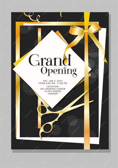 premium vector grand opening invitation card template elegant luxury