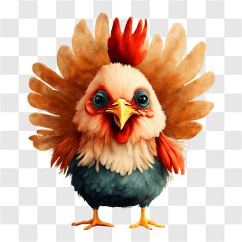 Descarga Gallina De Dibujos Animados Colorida Ave Ornamental En Buen