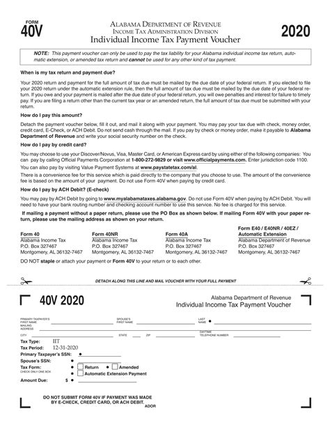 Alabama Form V Fill Out Printable Pdf Forms Online