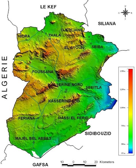 Carte Topographique Du Gouvernorat De Kasserine