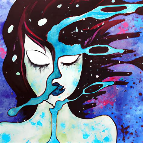 Ethereal Alien Female Being Watercolor Graphic · Creative Fabrica