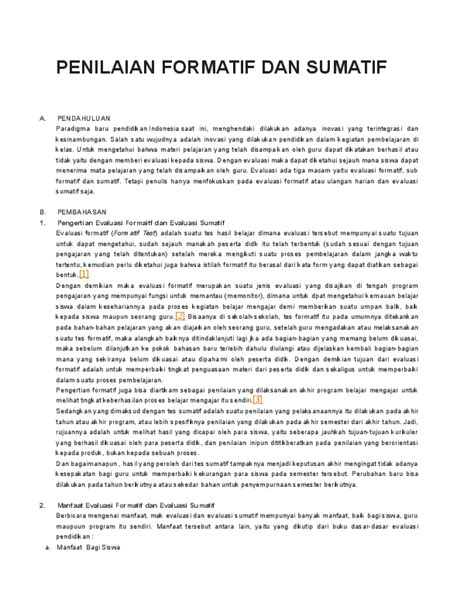 Doc Penilaian Formatif Dan Sumatif