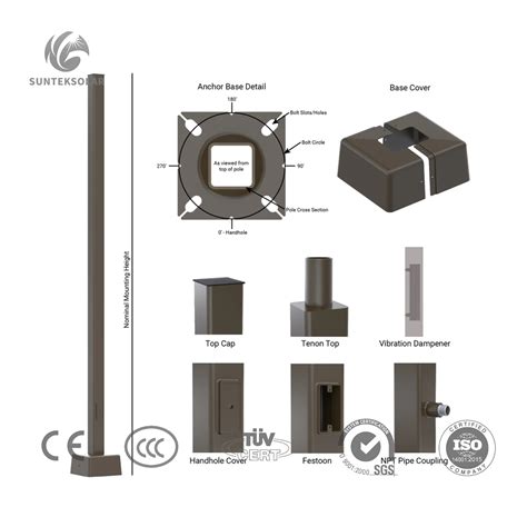 Hot Hip Galvanization Single Arm Suntek China Streetlight LED Pole Light China Lamp Pole And