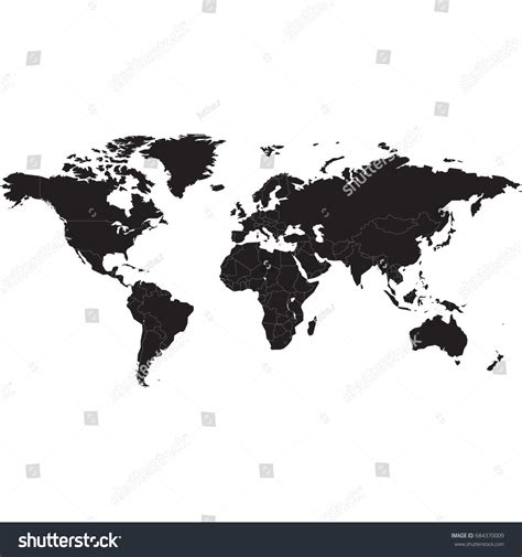 World Map Vector Outline Stock Vector (Royalty Free) 684370009 ...