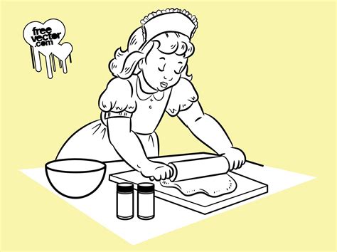 Baking Girl Vector Art & Graphics | freevector.com