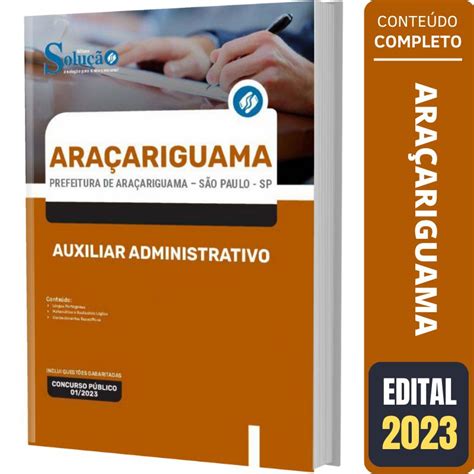 Apostila Araçariguama Sp Auxiliar Administrativo Solução Cursos E