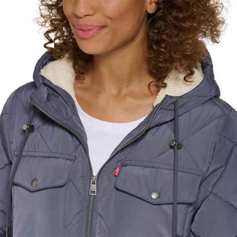 Levis Jackets And Coats Nwt Levis Quilted Parka Jacket With Plush Hood Odyssey Grey Poshmark