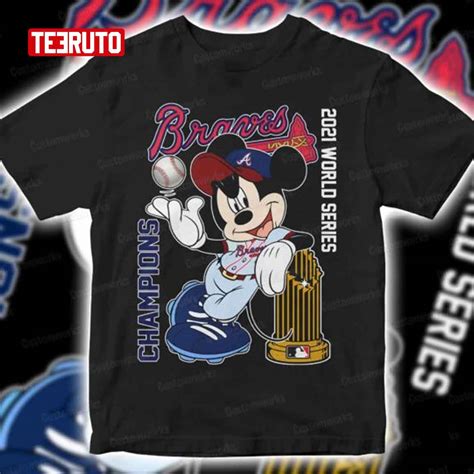 atlanta braves mickey world series champions  unisex  shirt teeruto