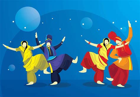 Bhangra Dance Night Outdoor Vector Bhangra Dance Bhangra Dance Images