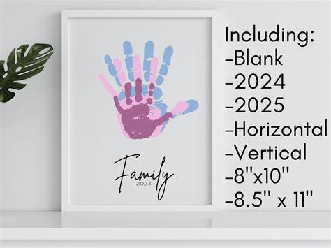 Printable Family Handprint Art Gift Craft for Family, Family Keepsake Printable, DIY Craft Gift ...