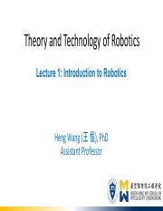 Introduction to Robotics: Theory, Technology, and History | Course Hero
