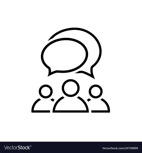 People Talking Line Icon Group Symbol Royalty Free Vector