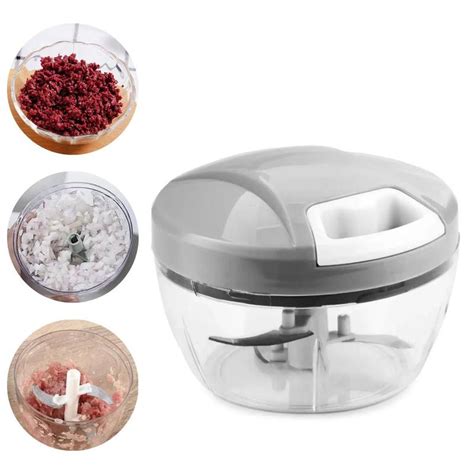 Mini Processador Triturador Moedor De Alimentos Manual 500ml Alho