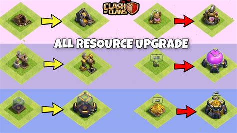 Upgrading All Resource In 3 Minutes Clash Of Clans All Resource Level Youtube