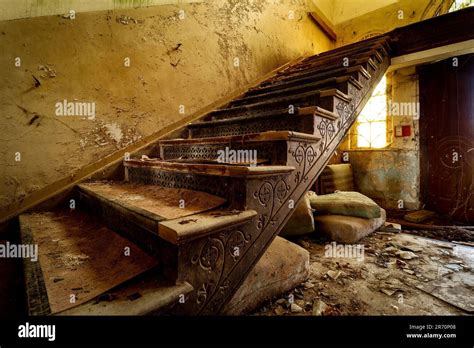 Beautiful Old Stairway In An Old Castle Stock Photo Alamy