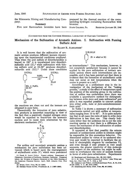 Sulfonation of Aromatic Amines | PDF | Acid | Sulfuric Acid