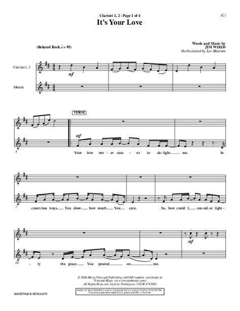 It S Your Love Clarinet Sheet Music PDF Jim Wood PraiseCharts