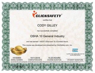 Osha Certificate Ppt