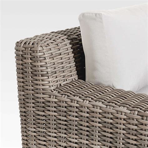 Abaco All Weather Resin Wicker Outdoor Patio Sofa With White Sunbrella Cushions Reviews