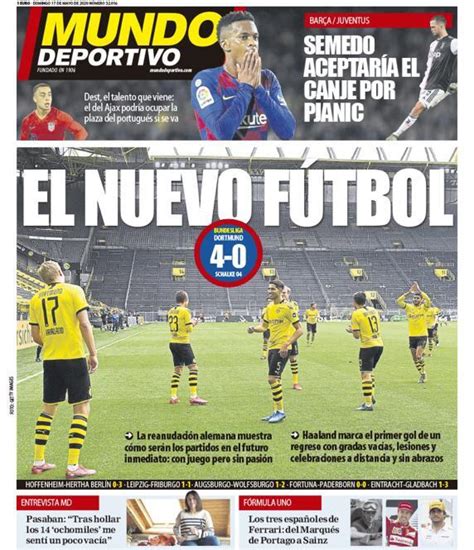 La Portada Del Diario Mundo Deportivo 17 05 2020