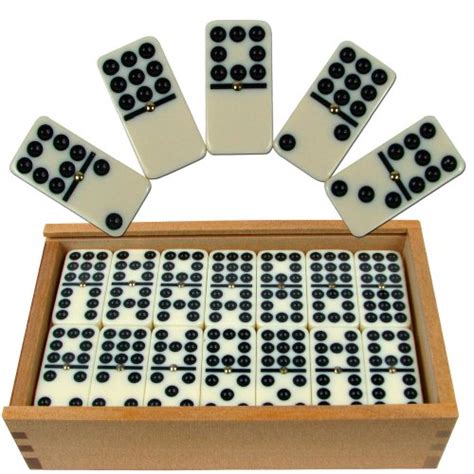 Dominoes Set 28 Piece Double Six Ivory Domino Tiles Set Classic