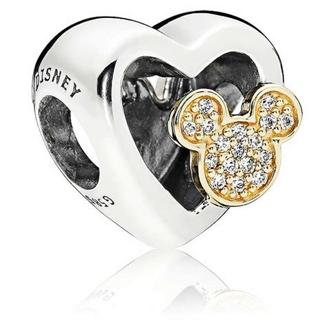 Pandora Disney Double Sided Heart Shaped Mickey And Minnie Heart Charm