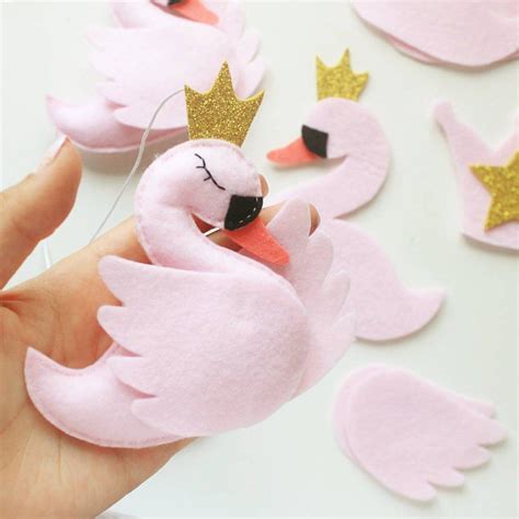 Swan Princess Felt Ornament Swan Decoration Stuffed Swan Baby Etsy