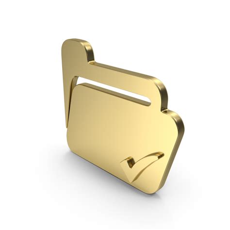 Gold Check Mark Folder Symbol 3D Object 2299267631 | Shutterstock