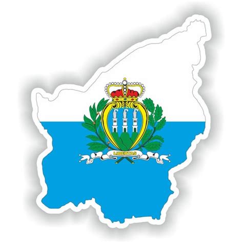 San Marino Map Flag Silhouette Sticker For Laptop Book Fridg Inspire